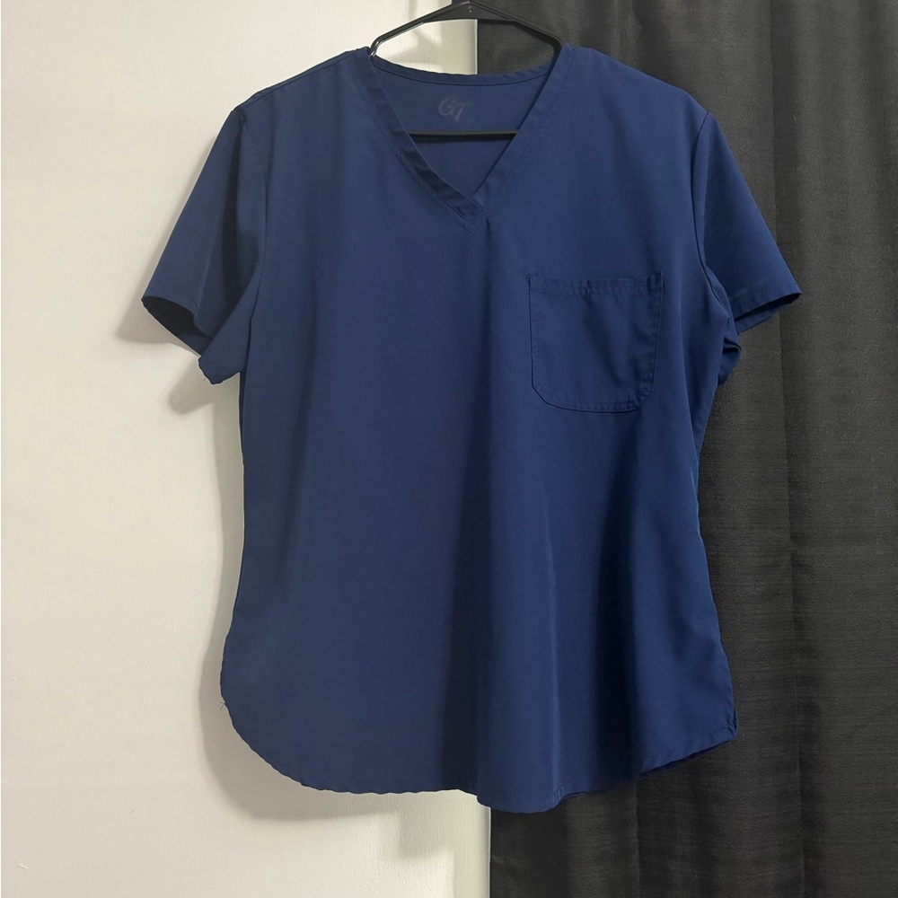 Green Town Scrub Top Navy